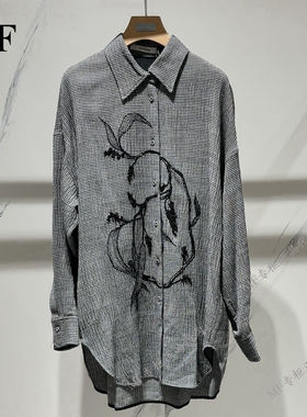 MF玛菲~2024冬专柜正品羊毛 设计感 长款 衬衣上衣A1EG40629 4280