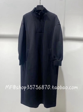 AUM奥姆2025冬专柜正品 棉+聚酯纤维 半开襟立领连衣裙M1FZ40076