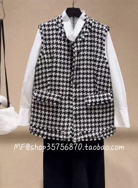 AUM奥姆2025冬专柜正品 绵羊毛 小香风马甲背心 M1FZ43334 3280