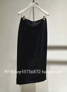 ZCY朱崇恽2025秋专柜正品 绵羊毛  直筒 开叉半身裙C1FZ31662