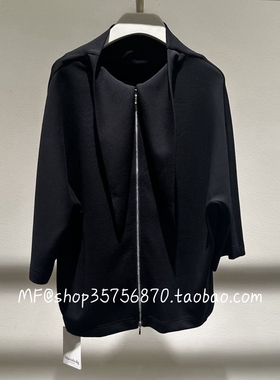 MF玛菲2025冬季专柜正品 飘带领 空气层 九分袖拉链外套A1FZ40221