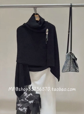MF玛菲冬季专柜正品 羊毛 高领 围裹式 披肩针织衫A1EG4718M 2980