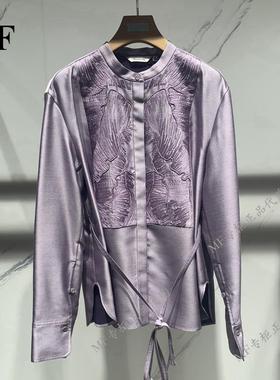 MF玛菲~2024冬专柜正品 羊毛+蚕丝 长袖衬衫上衣 A1EG43509 4680