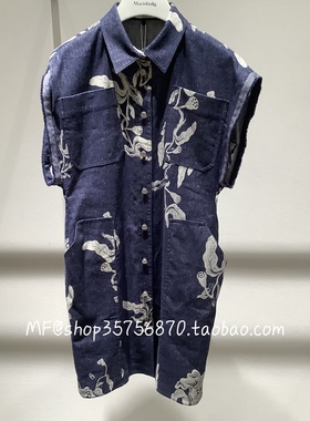 MF玛菲~2025夏季专柜正品 休闲 直筒 无袖 牛仔连衣裙A1FZ25546