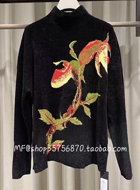 正品 ZCY朱崇恽2026春 提花天鹅绒保暖套头针织衫 C1GB1721M 3280