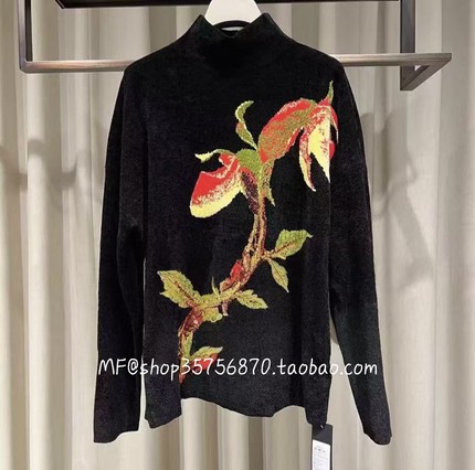 正品 ZCY朱崇恽2026春 提花天鹅绒保暖套头针织衫 C1GB1721M 3280