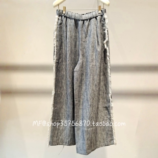 ZCY朱崇恽2026春专柜正品 亚麻+棉 流苏休闲直筒裤C1GB13815 3980