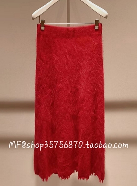 ZCY朱崇恽2025冬专柜正品 山羊绒 松紧腰针织中裙C1FZ4724M 7280