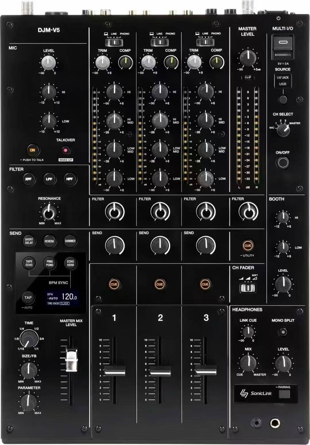 先锋DJM-V5混音台 DJ打碟专用三通道混音器 专业演出工作室设备