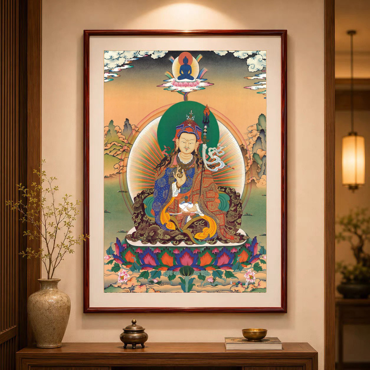 莲花生大师唐卡钻石画满钻新款人物手工点钻十字绣钻石绣佛像全贴