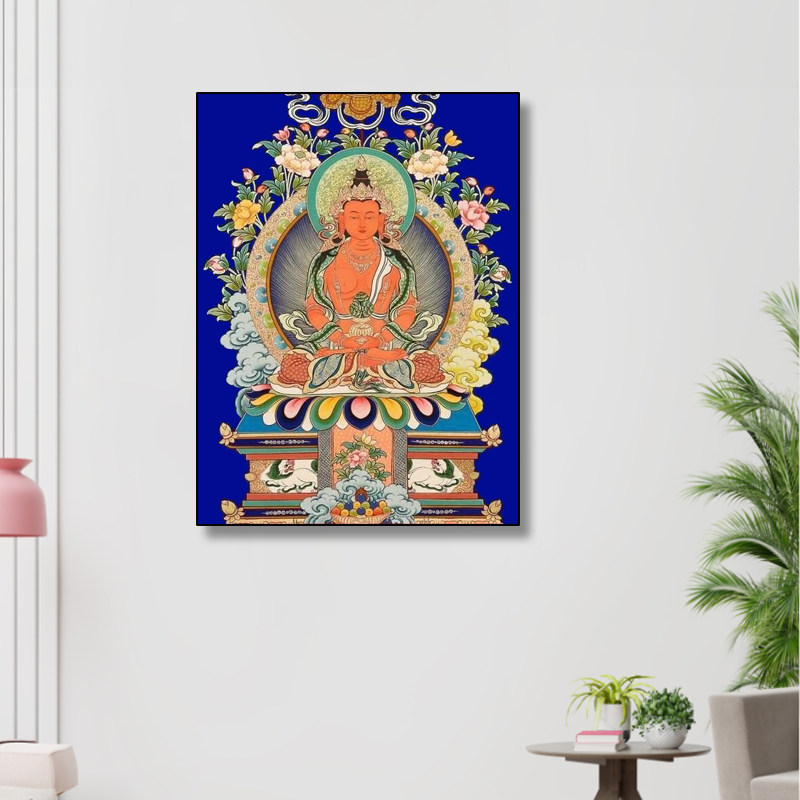 钻石绣长寿佛客厅满钻点钻十字绣佛像玄关藏族钻石画满钻唐卡菩萨