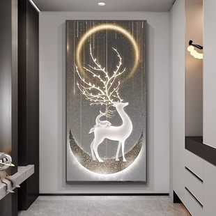 星空麋鹿钻石画满钻新款抽象过道入户玄关轻奢砖石贴画十字绣手工