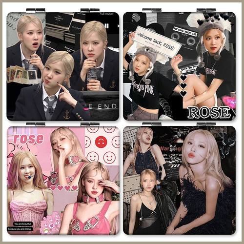 BLACKPINK朴彩英rose周边小镜子双面折叠镜学生手持化妆镜补妆镜Y