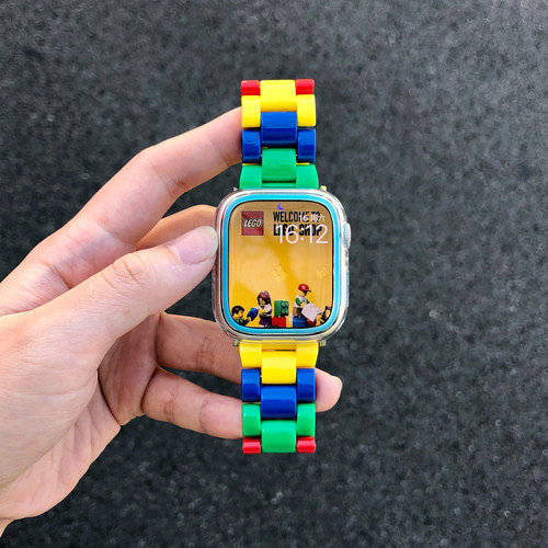 康康的创意乐高撞色多巴胺适用于iwatch987s10se苹果手表可爱表带