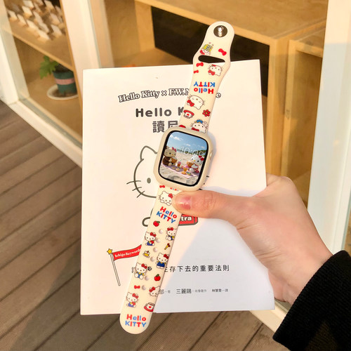 康康的原创KT猫满印硅胶适用iwatch11se苹果手表表带AppleWatch10