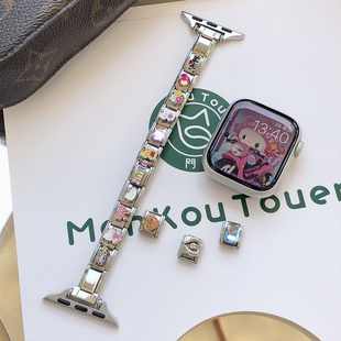 康康的原创春夏KT猫卡通模块手链适用iwatch11s10se9苹果手表表带