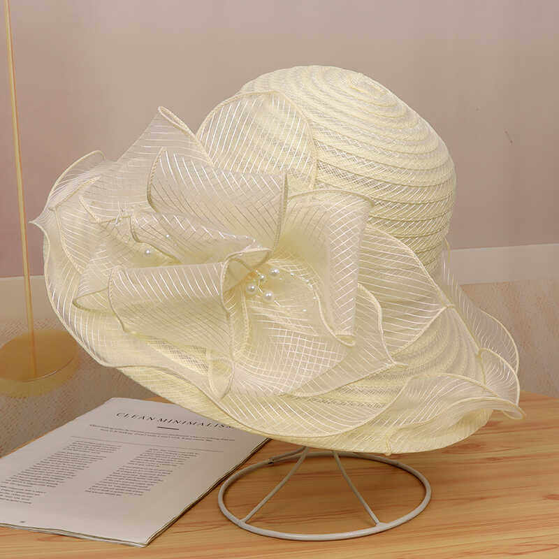 中老年花朵渔夫帽女夏季可折叠轻便透气逛街出游防晒帽洋气凉帽