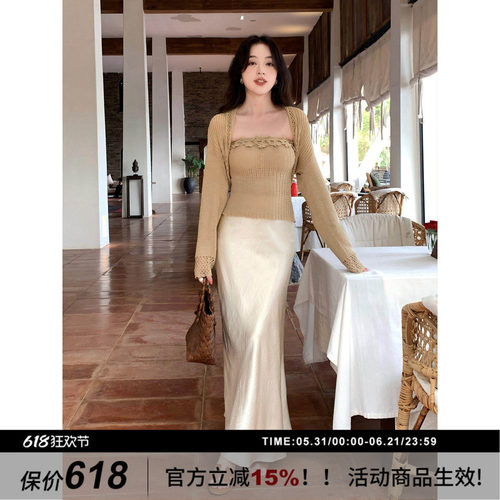 SYT自制100醋酸缎面肌理感半身裙
