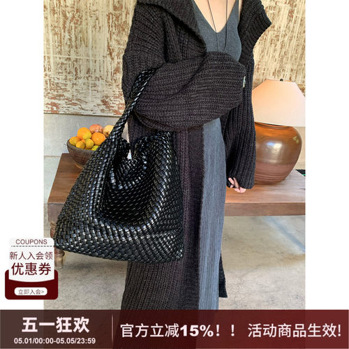 SYT 大姐姐极简单肩编织包百搭大号包女通勤手提托特包包妈咪包