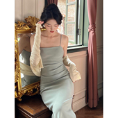 SYT很显身材 纯色高级感内搭紧身裙子 极简吊带连衣裙女2022年新款