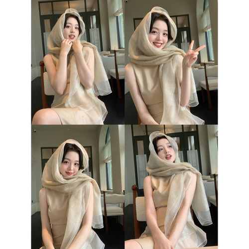 SYT自制桑蚕丝披肩防晒丝巾围巾