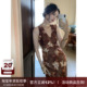 连衣裙女新款 收腰长裙子 法式 温柔花朵v领无袖 暖秋绘 SYT自制