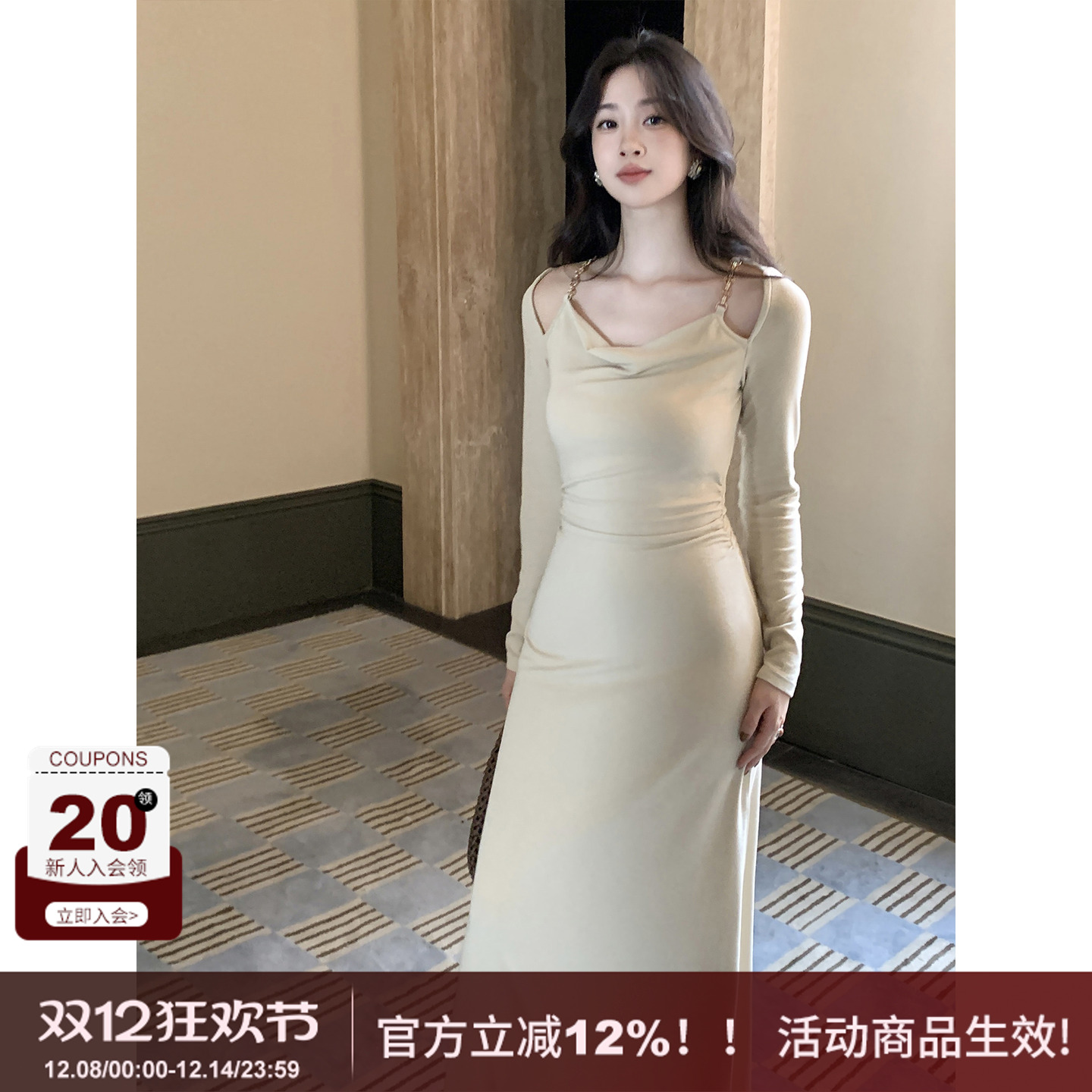 SYT自制天丝莫代尔荡领连衣裙