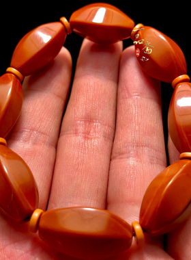 六棱橄榄核手串男款高级感精雕刻文玩男士高端手把件小籽素核素珠