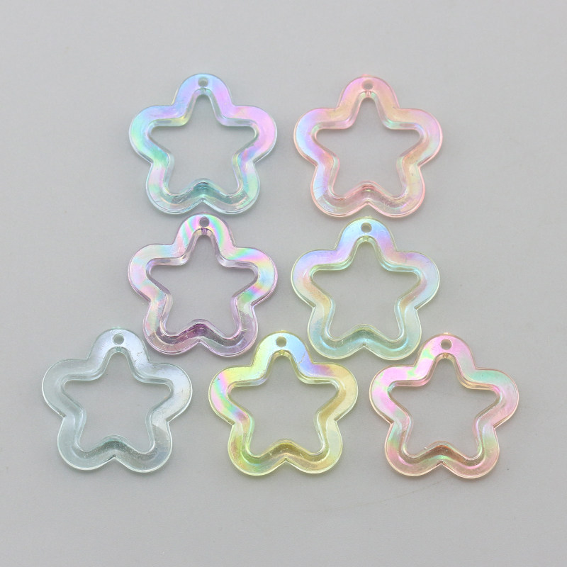 亚克力透明AB彩五角星吊坠材料