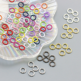 20个装 铁质螺纹麻花单圈开口圈连接圈连接环开口环 DIY饰品配件