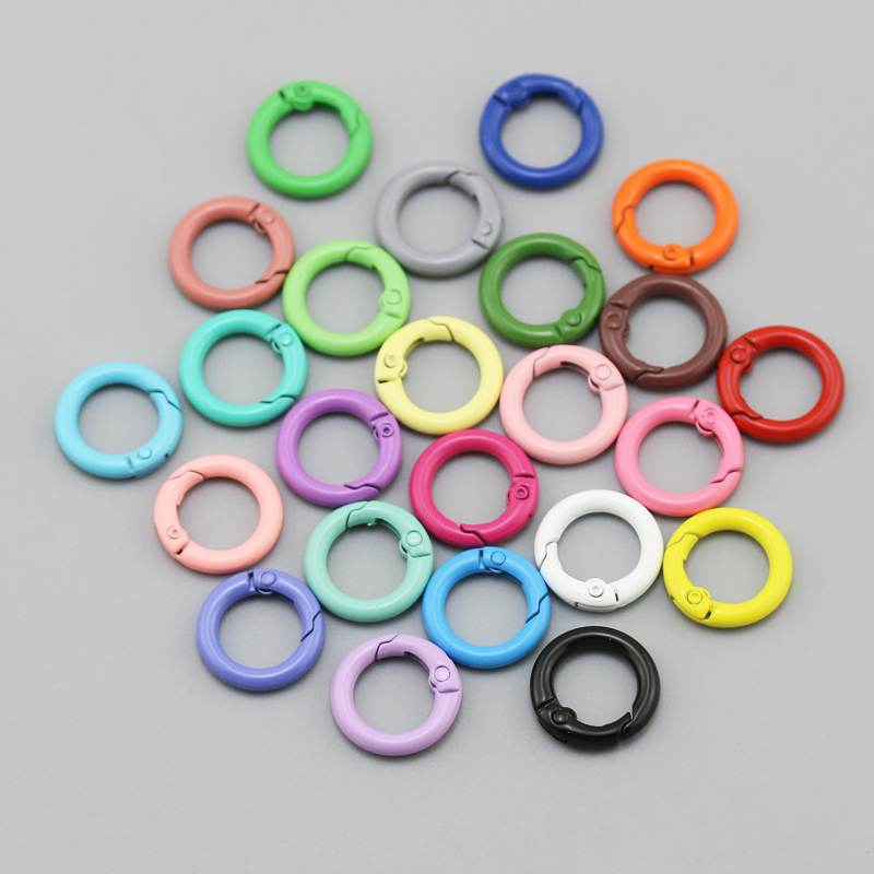 diy饰品配件 20mm金属烤漆彩色卡圈弹簧圈开口圈圆形钥匙扣钥匙圈