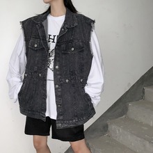 女胖MMbf风宽松韩版 外套ins潮 无袖 2019秋季 实拍 外穿牛仔马甲大码