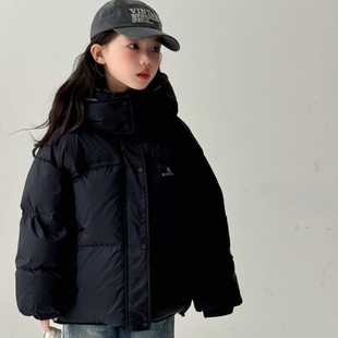 2024新男女童羽绒服儿童冬装短款90白鸭绒加厚保暖两面穿童装外套