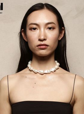 uni优霓巴洛克重工异形珍珠项链