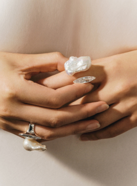 UNI优霓 人鱼泪巴洛克珍珠开口戒2024年新款戒指原创小众设计男女