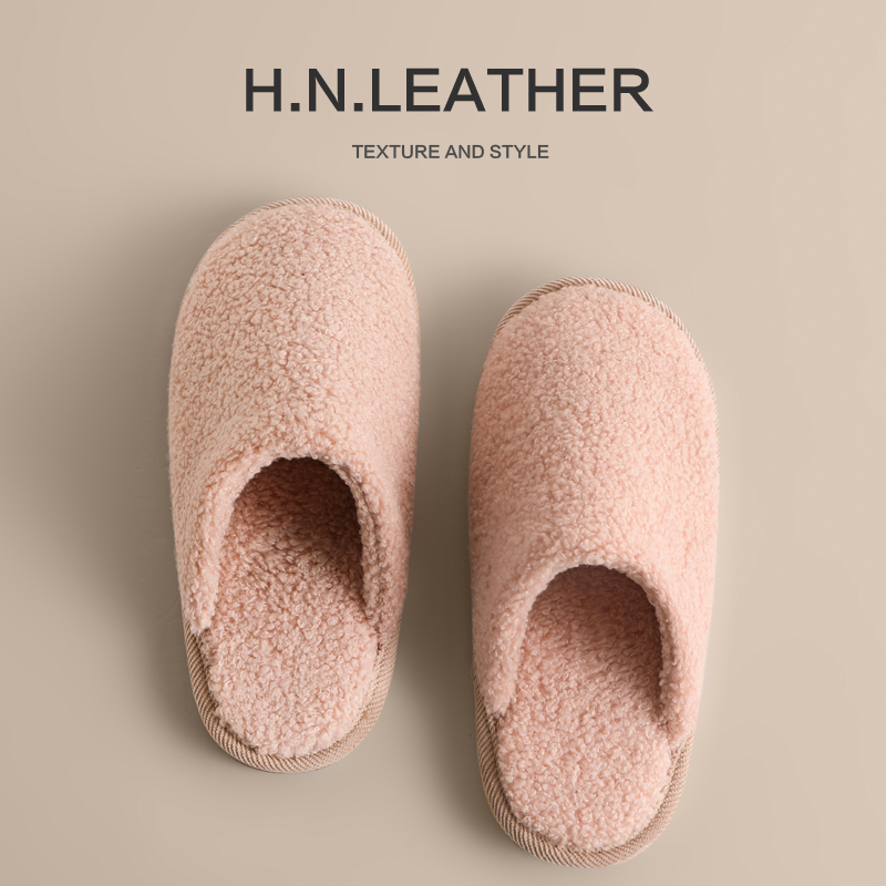 牛筋底防滑泰迪绒保暖居家拖鞋冬季加厚加绒室内家用卧室软底男女