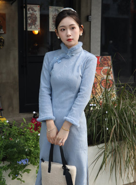 新中式改良旗袍年轻款少女日常