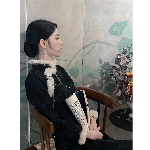 加厚冬季旗袍日常复古风改良旗袍