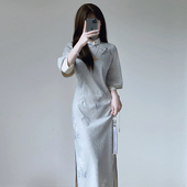 国风 年轻款 画竹复古旗袍素雅2025新款 春夏改良少女气质文艺新中式