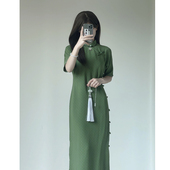 青青旗袍2025新款 少女全开襟长袖 新中式 气质古法春夏民国风年轻款