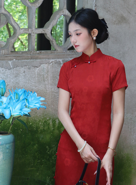 汀弦旗袍敬酒服新娘2025新款红色订婚礼服裙优雅新中式结婚女绝美