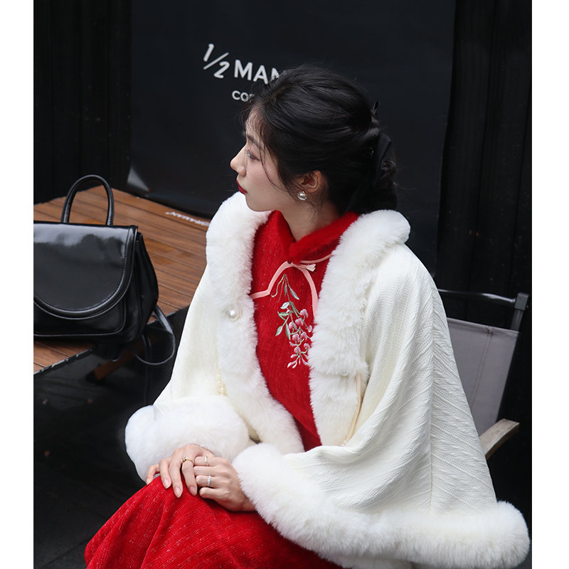 改良新中式日常旗袍红色拜年服