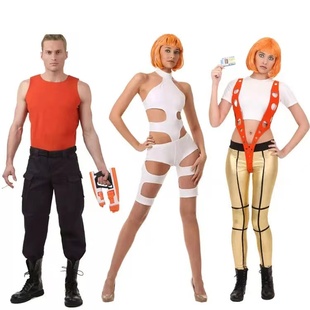 万圣节舞台表演第五元素系列丽露橘色背带衣白色连体衣柯本服装