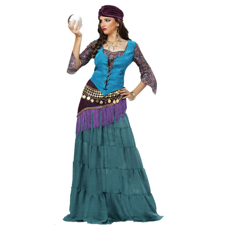 cos万圣节舞台表演演出美国天才成人女预言家珍妮.狄克逊装扮服装