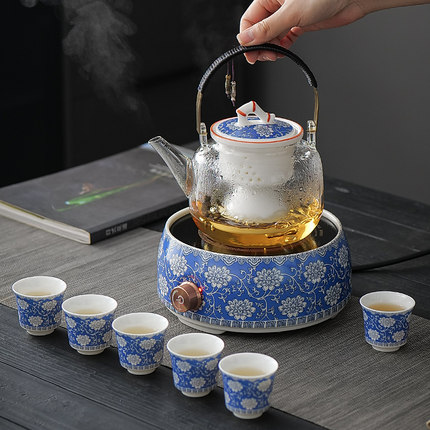 电陶炉茶炉煮茶器青花瓷高端烧水泡茶电磁炉家用大功率电热炉茶壶