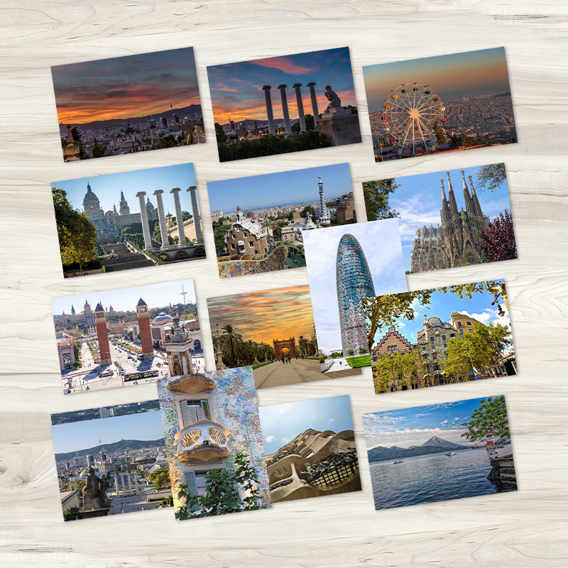 西班牙巴塞罗那景点明信片