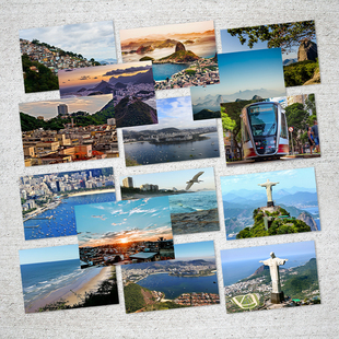 巴西风光里约热内卢南美洲风情明信片贺卡卡片15枚盒装