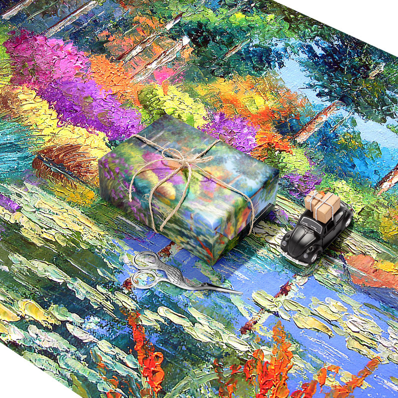 선물 포장지 프랑스 목가적 인 라벤더 풍경 유화 A3 + 수제 선물 맞춤형 강한 무광택 종이