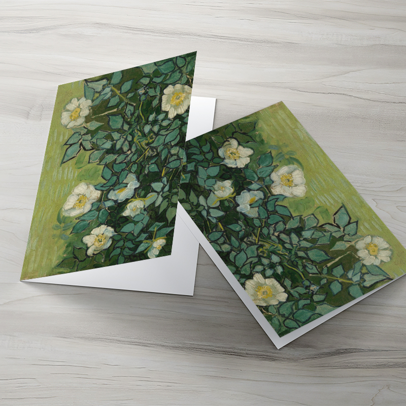 梵高春日篇对折型高级感贺卡邀请函花折卡束卡片教师节中秋