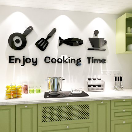Kitchen Oil-Proof Wall Stickers Cabinet Renovation Hotel Wall Decoration Supplies Restaurant Layout Sliding Door Stickers Back Kitchen
